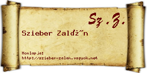 Szieber Zalán névjegykártya